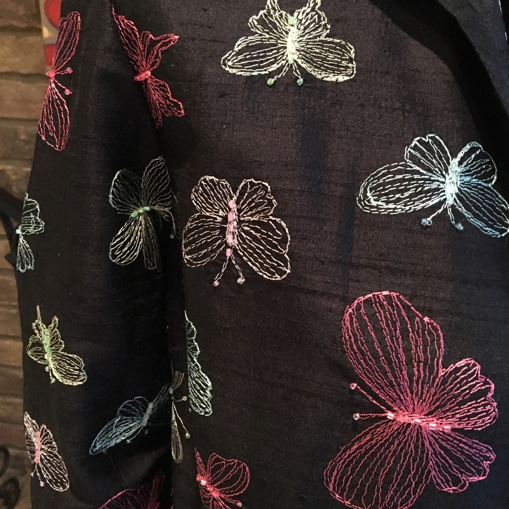Peck & Peck 100% Silk Lined Butterfly Jacket - Size 8 - Picture 3 of 4